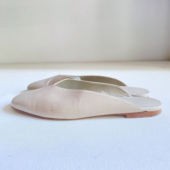Vince Nude Beige Leather Slip on Slides 9.5 - Picture 6 of 10